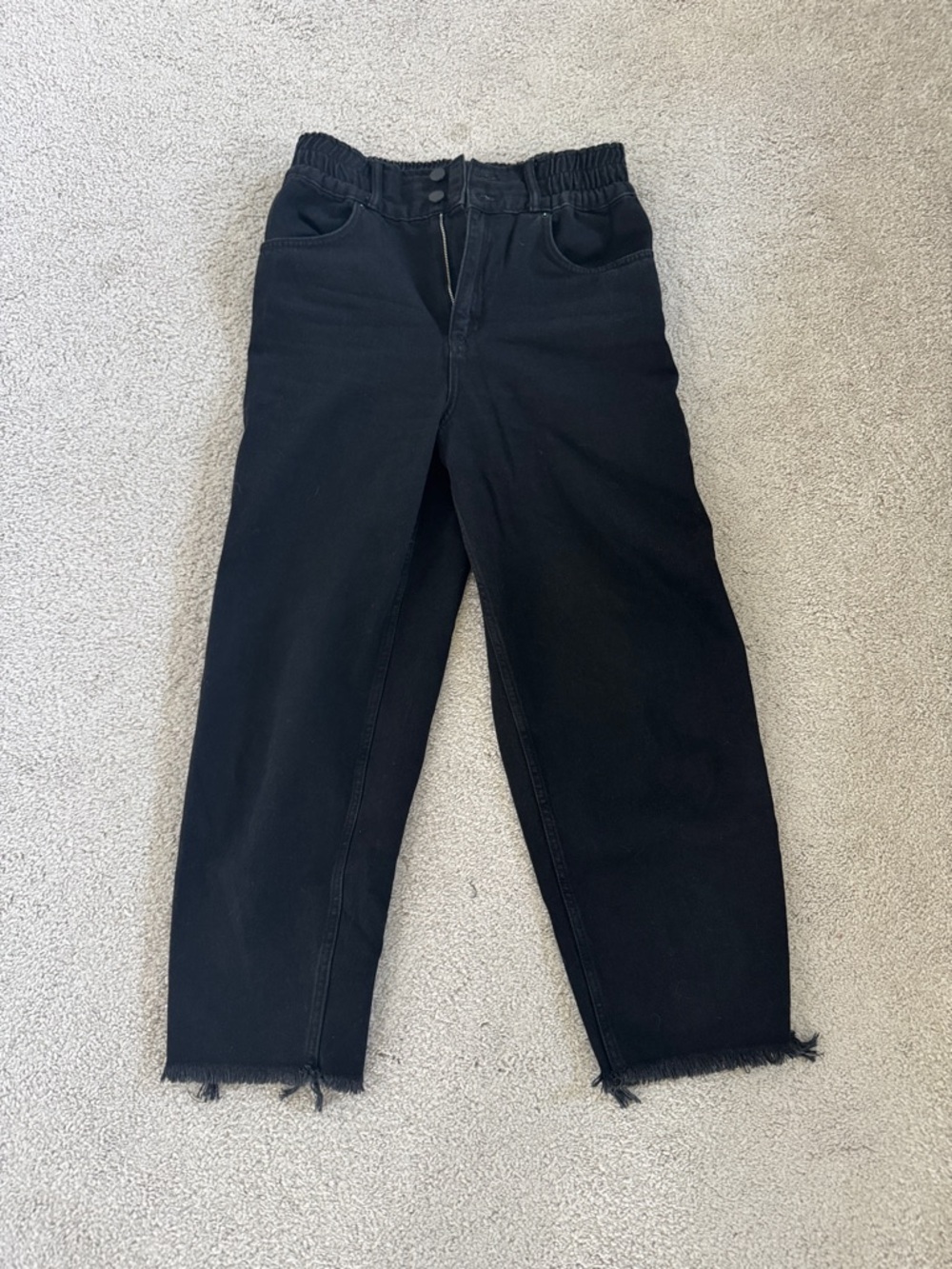 AllSaints Black High-Waist Straight Leg Jeans